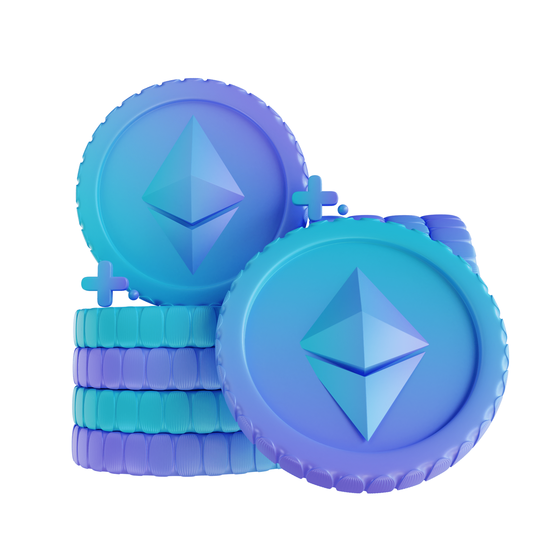 Web 3 64 3d illustration coin ethereum png