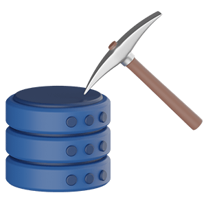Web 3 75 data mining 3d render icon png